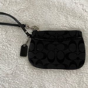 Coach Signature Print Nylon Wristlet/Clutch - Used